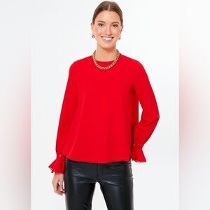 Pomander Place Tuckernuck Palmer Red Long Sleeve Top S